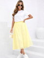 Dámska týlová midi sukňa v žltej farbe 