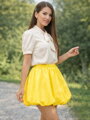 Dámska puffová žltá sukňa 