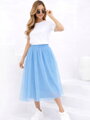 Štýlová modrá týlová midi sukňa 