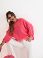 Pohodlný dámsky sveter SW201-24 ružový 