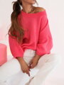 Kényelmes női pulóver SW201-24 rózsaszín