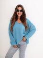 Kényelmes női pulóver SW209-24 BLUE