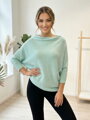 Asymetrický dámsky mentolový sveter