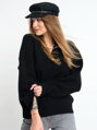 Dámsky sveter s výstrihom ELIF v čiernej farbe 