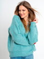 Trendy pletený sveter ELIF v mentolovej farbe