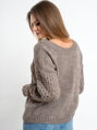 Pohodlný sveter s pleteninou HESS mocca