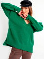 Zelený oversize predĺžený sveter ORION 
