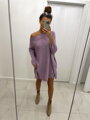 Trendy pletený svetr SW06-20 lila fialová 