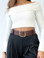 Dámsky svetrový crop top s padnutými ramenami