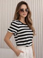 Dámske bielo-čierne pruhované tričko