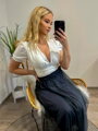 Luxusné dámske body v bielej farbe s výstrihom