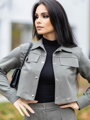 Moderné croptop sako VSB LISA oliva