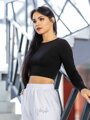 Bavlnený crop top VSB AMI čierny