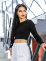 Bavlnený crop top VSB AMI čierny