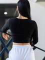 Bavlnený crop top VSB AMI čierny