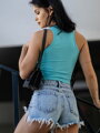 Moderný dámsky croptop VSB LOLLY mentol