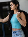 Moderný dámsky croptop VSB LOLLY mentol