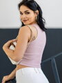 Dámsky VSB vrúbkovaný croptop LOLLY powder pink 