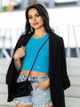 Obtiahnutý dámsky VSB croptop LOLLY azure