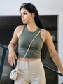 Dámsky croptop VSB LOLLY oliva 
