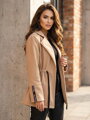 Teplý dámsky kabát VSB ESTER v béžovej farbe