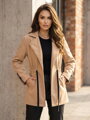 Teplý dámsky kabát VSB ESTER v béžovej farbe