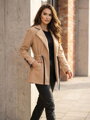 Teplý dámsky kabát VSB ESTER v béžovej farbe