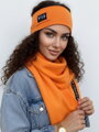 Luxusný teplákový VSB set šál + čelenka orange