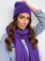 Luxusný teplákový VSB set šál + čiapka fialová