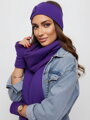 Luxusný teplákový VSB set šál + čelenka fialová