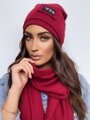 Luxusný teplákový VSB set šál + čiapka bordo