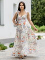 Dámske MAXI šaty VS white floral 