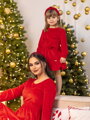 Šaty mama a dcéra VSB VELVET RED