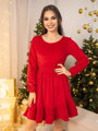 Zamatové šaty do áčka VSB VELVET RED