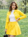 Dámsky komplet sako + sukňa v žltej farbe VSB LISA