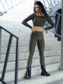 Dámske športové legíny VSB Silhouette NEWSKIN khaki