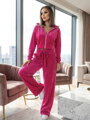 Velúrová dámska VSB NORA súprava v HOT PINK farbe