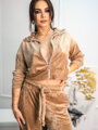 Dámska crop-top velúrová VSB NORA mikina beige