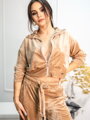 Dámska crop-top velúrová VSB NORA mikina beige