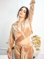 Dámska crop-top velúrová VSB NORA mikina beige