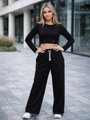 Voľné čierne dámske nohavice VSB SENDY