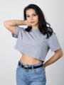 Bavlnený croptop v sivej farbe VSB LILLY 