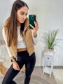 Dámska krátka vesta v čokoládovej farbe 