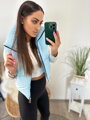 Dámska babyblue vesta v croptop strihu 