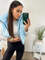 Dámska babyblue vesta v croptop strihu 