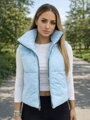 Dámska babyblue vesta v croptop strihu 