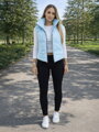 Dámska babyblue vesta v croptop strihu 