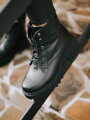 Elegantné členkové čižmy z pravej kože B-01 BLACK