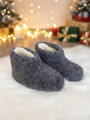 Kotníkové nízke papuče z ovčej vlny teplučké model 104 sivé