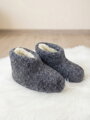 Kotníkové nízke papuče z ovčej vlny teplučké model 104 sivé